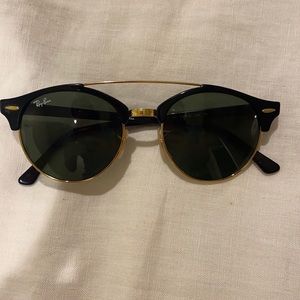 Ray Ban Black and Gold Bar Sunglasses